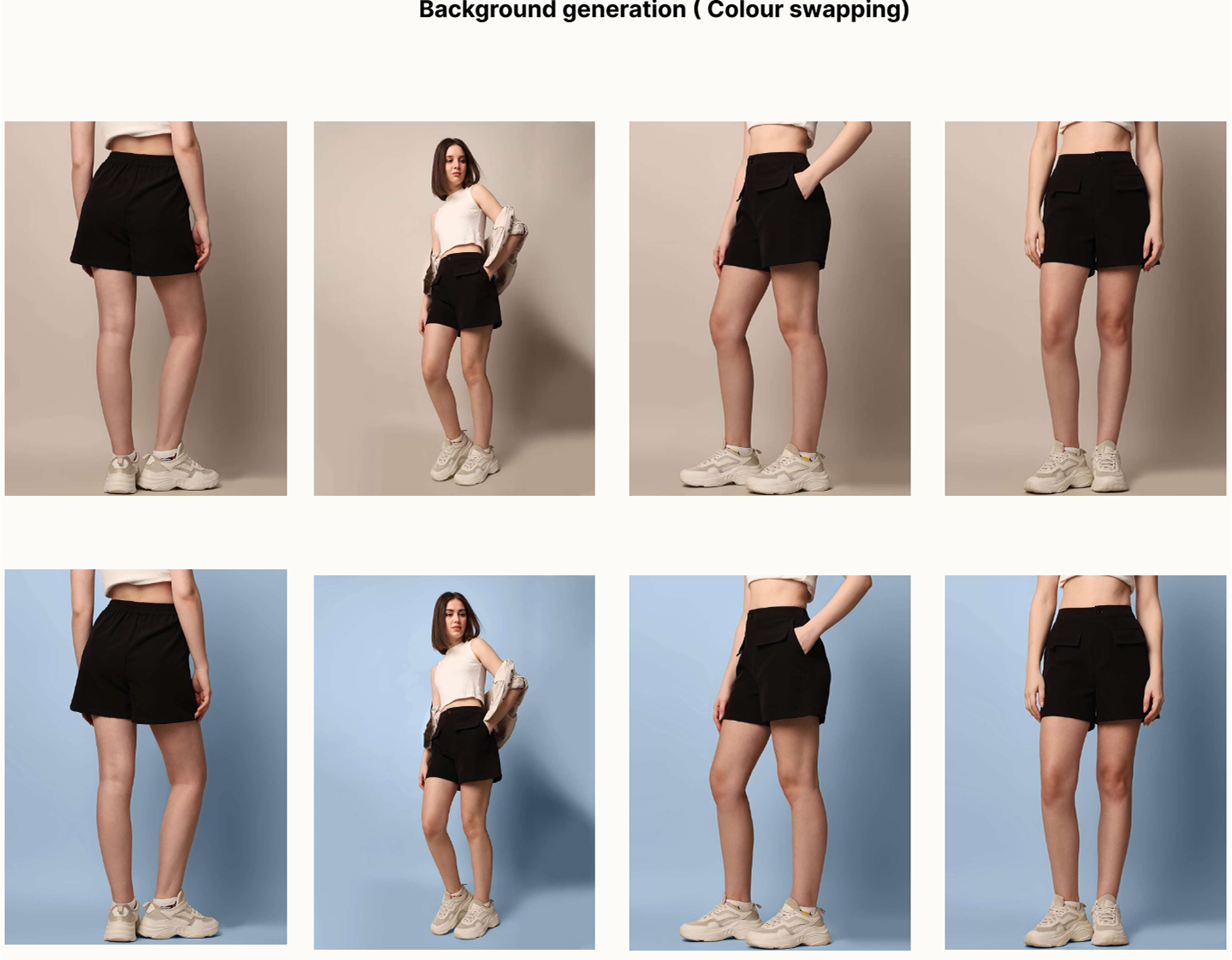 Before and after grids showing recolored backgrounds with preserved shadows and gradients