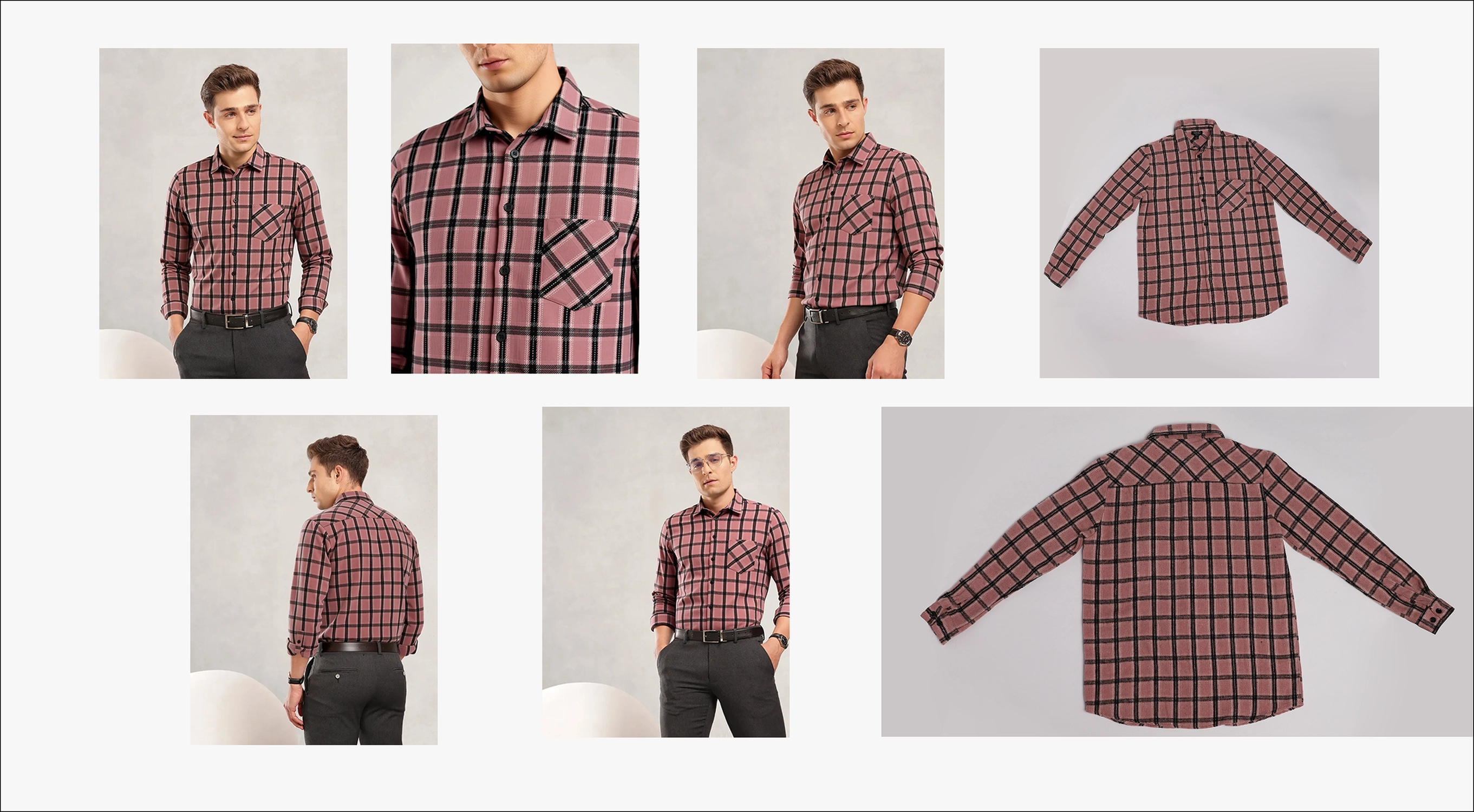 Men's shirt SKU: pattern continuity across angles