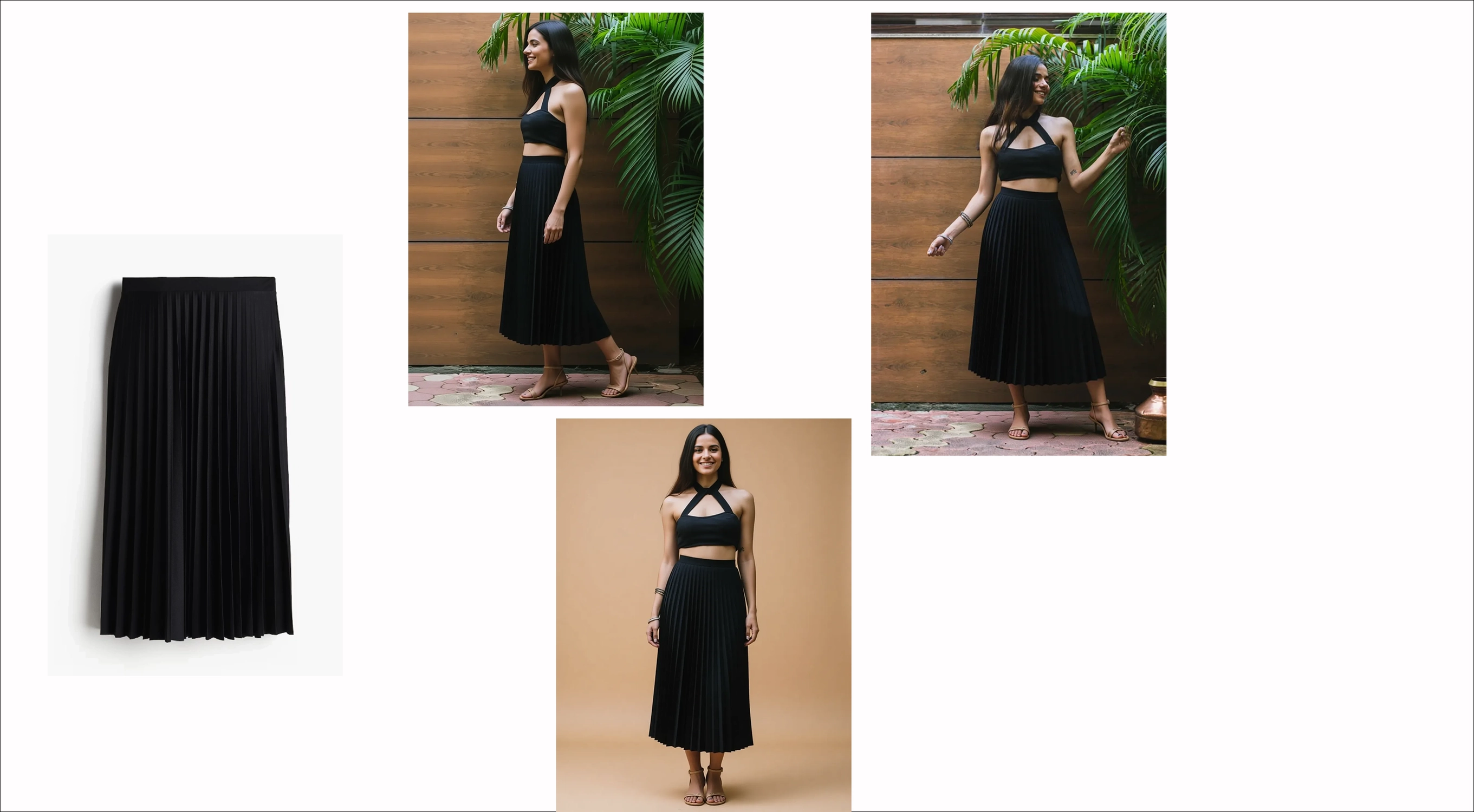 Skirt SKU: on-hanger and on-model set