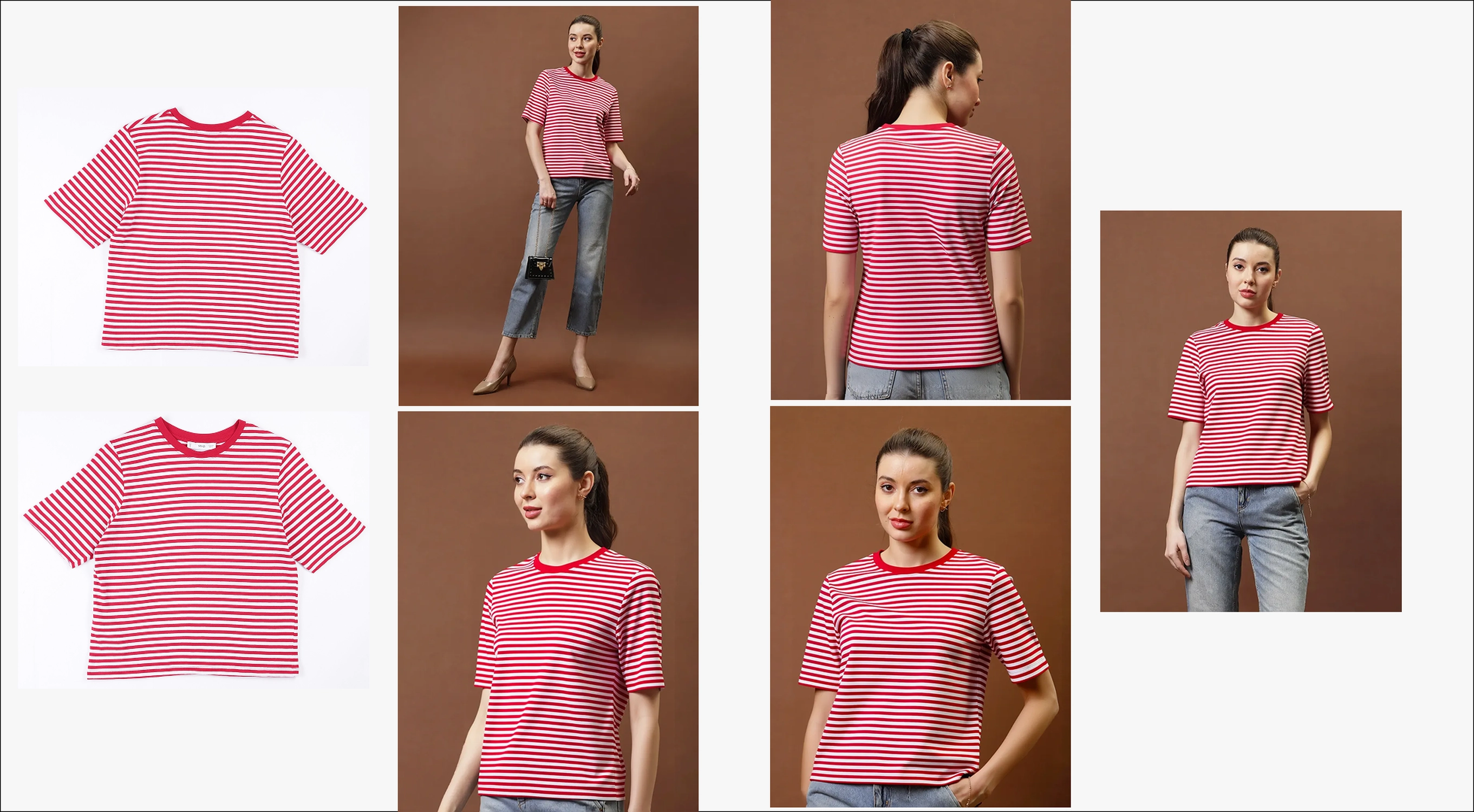 Women Top SKU: on-hanger to on-model, multi-angle set