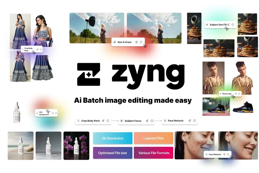 ZYNG AI Platform Showcase Animation - Batch editing interface